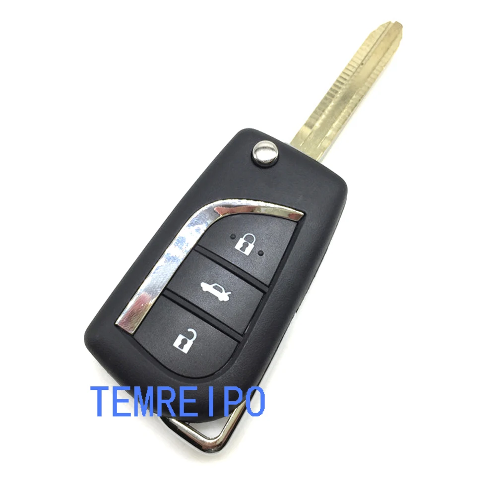 

3 buttons Replacement Flip Remote Key Shell for Toyota Blank Cover Case TOY43 Blade
