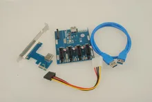 Novo aad no cartão pcie 1 a 4 pci express 1x slots riser cartão mini itx para externo 4 pci-e slot adaptador pcie porta cartão multiplicador