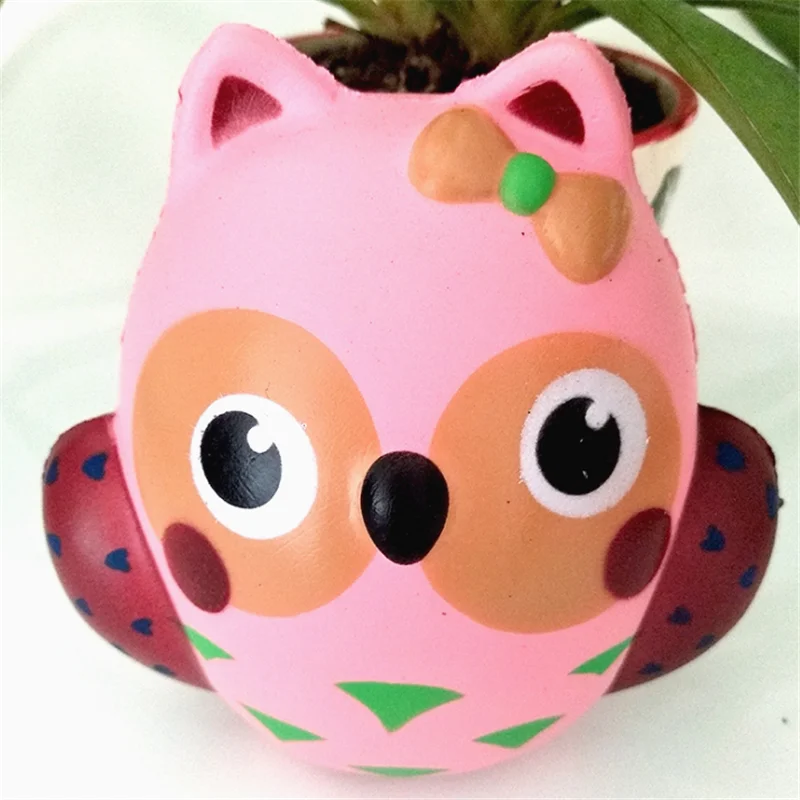 مكافحة الإجهاد الحيوان البومة اسفنجي بطيئة ارتفاع Squishi الضغط بو اسفنجي ضغط يسحق الحبل ل كل المحمول أحزمة هاتف