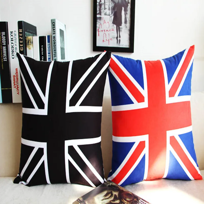 

black UK flag print pillowcase for sofa decor living room bed cushion covers Paris eiffel tower Crown print star cushion covers