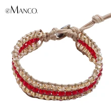 Простой дизайн модный регулируемая мода ручной браслет веревку цепи для женщин eManco мода кристалл ювелирные изделия BL06378