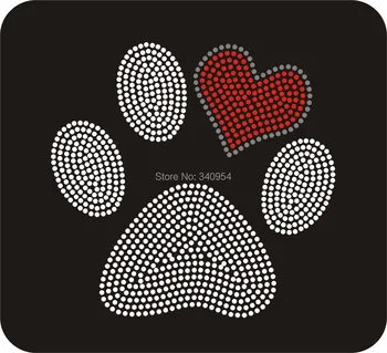 

paw hot fix motif,free shipping,rhinestone transfer motif, iron on strass motif