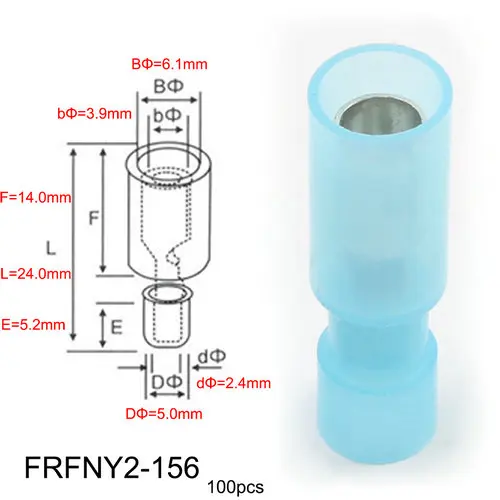 FRFNY1-156 FRFNY2-156 FRFNY0.5-0.75 нейлон латунная пуля формы женское мобильное радио VHF обжимной терминал FRFNY - Цвет: FRFNY2-156