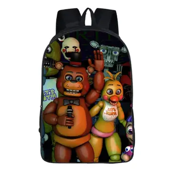 

16inch Cartoon five nights at freddys School Bags Backpack Children Schoolbags For Teenagers Boys&Girls School Book Bag Kids