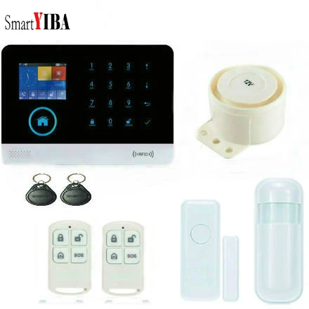 

SmartYIBA Alarm System Security Home Wireless Wifi GSM Alarm System IOS Android Control APP Residential Alarm LCD GSM Alarm Home