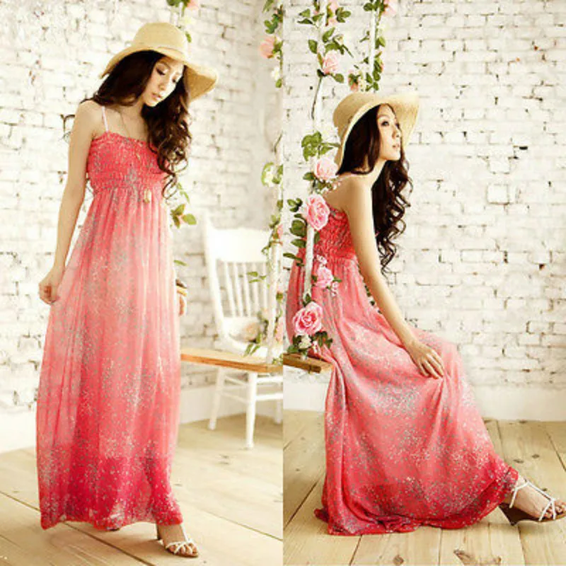 Women Dress Sexy Women Floral Boho Long Maxi Evening Party Dress Beach Dresses Chiffon Dress Women Dress Sexy Women Floral Boho Long Maxi Evening Party Dress Beach Dresses Chiffon Dress