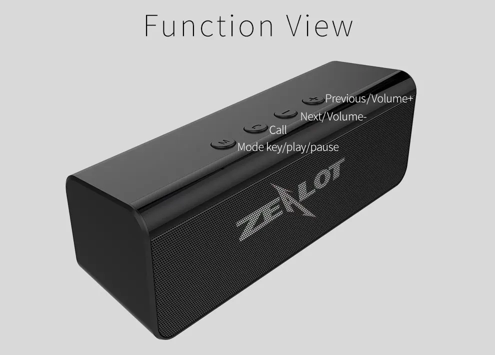 ZEALOT S31 портативный Bluetooth динамик беспроводной громкий динамик звуковая система 10 Вт стерео музыка объемный Настольный динамик