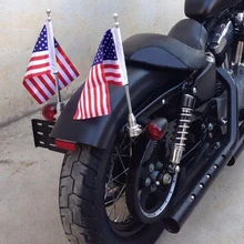 2pcs Motorcycle 6 x 9 American Flag + Flagpole Mount Kit Durable Adjustable For Harley Davidson Honda Goldwing CB VTX CBR Yamaha