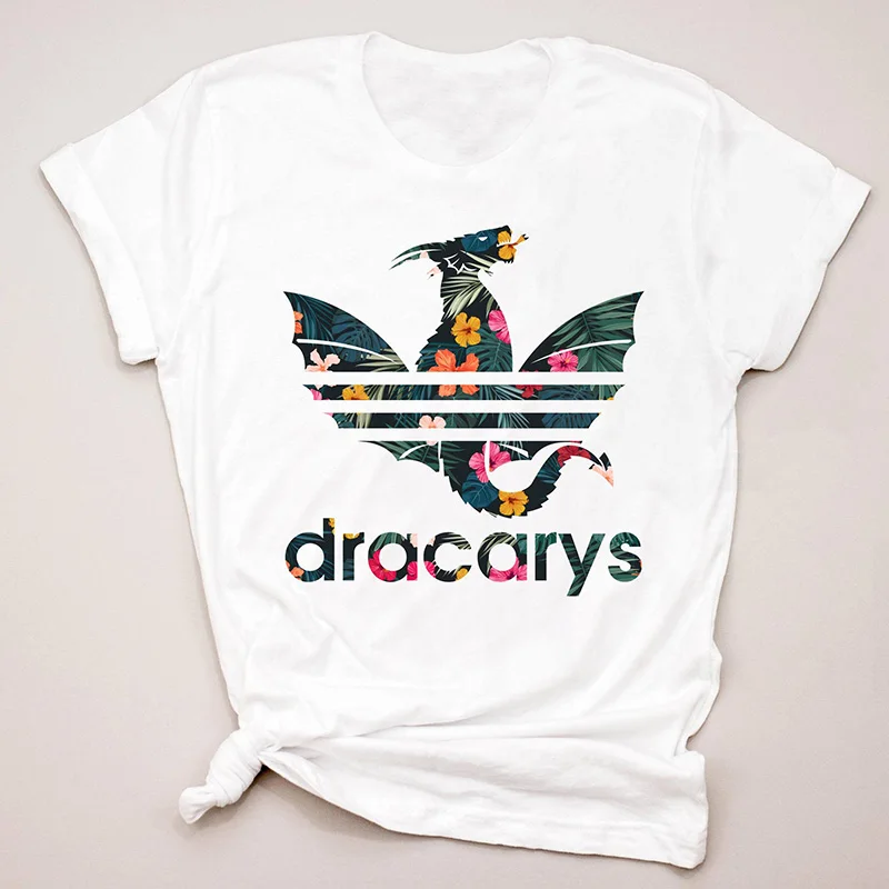 Футболка с дракарями драконами, футболка с цветами для матери драконов, женские футболки для мамы Харадзюку, футболки с рисунками из Игры престолов