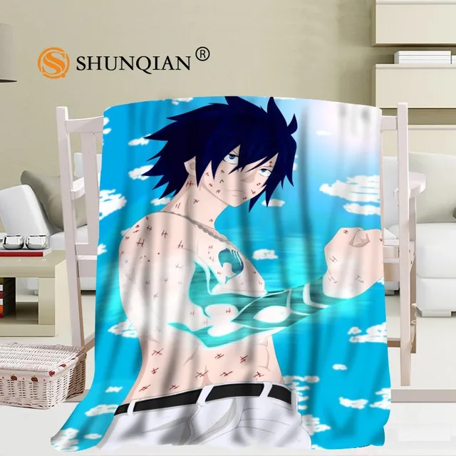 Custom Anime Boy Blanket Soft Fleece DIY Your Picture Decoration