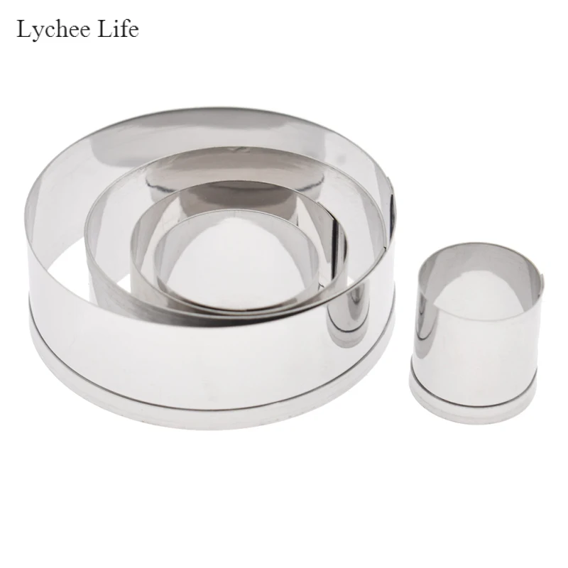 Lychee Life 5Pcs Stainless Steel Indentation Rounder Cutting Mould Pottery Ceramics Tools Environmental Clay Cutter Molds