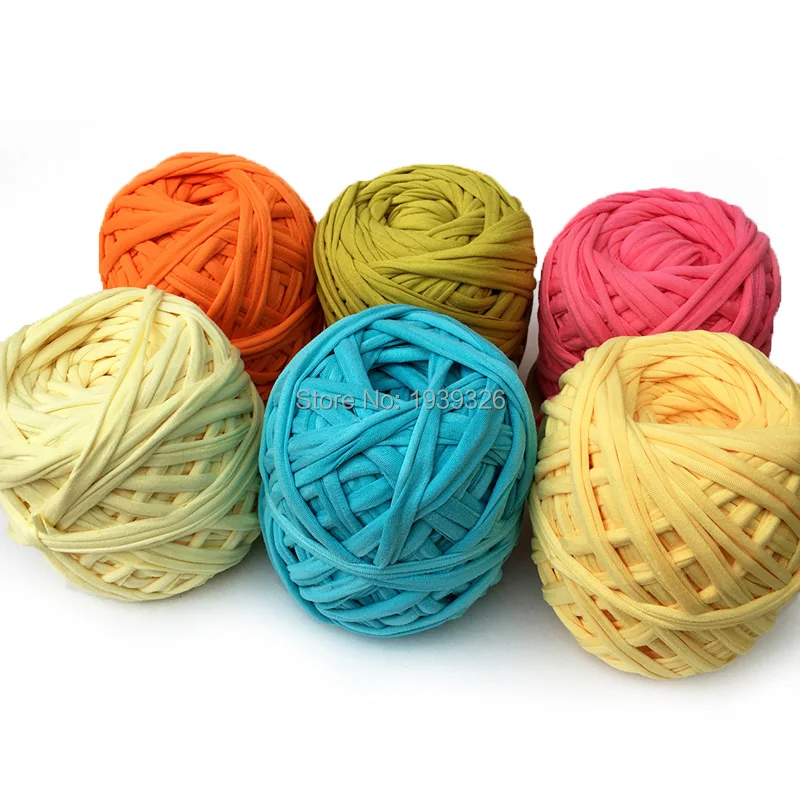

200g Fancy Yarns Soft Thick Wool Yarn for Knitting Cotton Cloth Yarn Ribbon DIY Bag Rugs Cushion Basket Crochet Woven Thread 60m