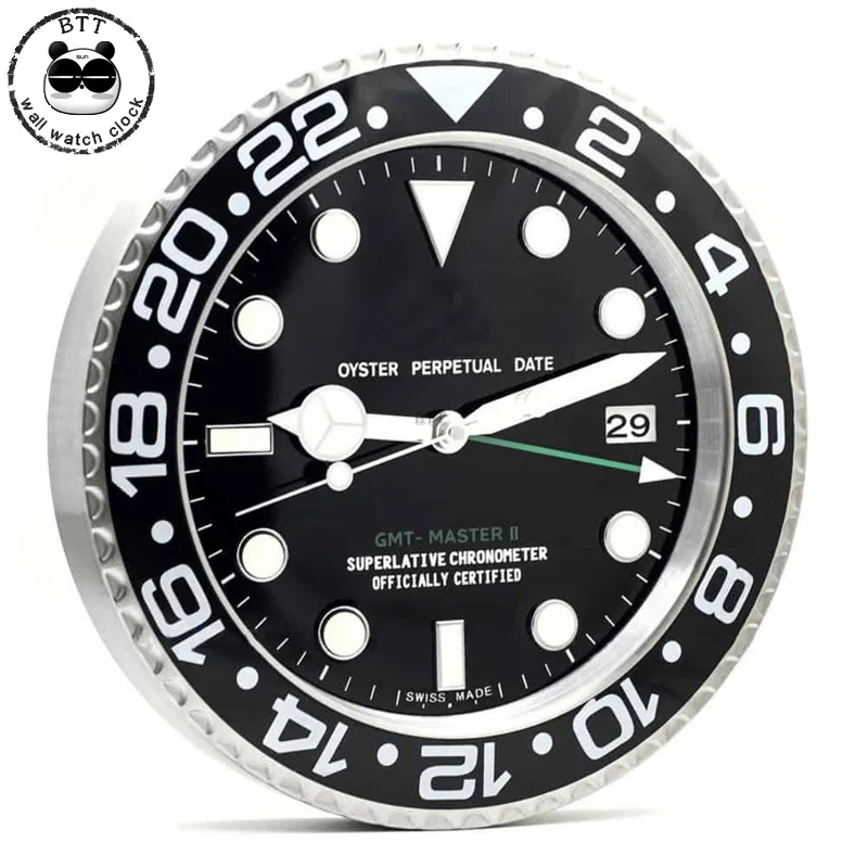 

34cm/38cm Luxury Silent Metal Wall Clock Watch Shape Wall Clocks for Linging Room
