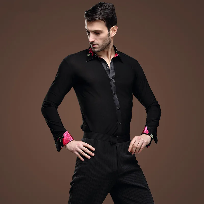 new male adult Latin dance SHIRT MENS shirts Latin clothes modern dance