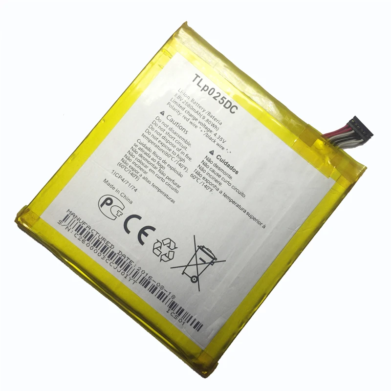 

YKaiserin 2580mAh Lithium Polymer Cell Phone Battery For Alcatel Pixi 4 6.0 OT 9001A 9001X 9001D 8050D OT-8050 TLP025DC TLp025D2