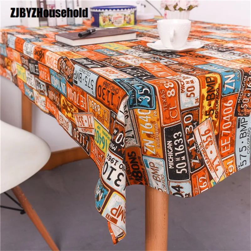 

Custom Vintage American Mediterranean Plate Street Culture Bar and Cafe Tea Table Cloth Cover Western-style Food Table Cloth