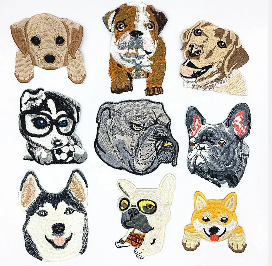 Dog iron On Patches pet embroidered patch Lovely Cartoon animal kids