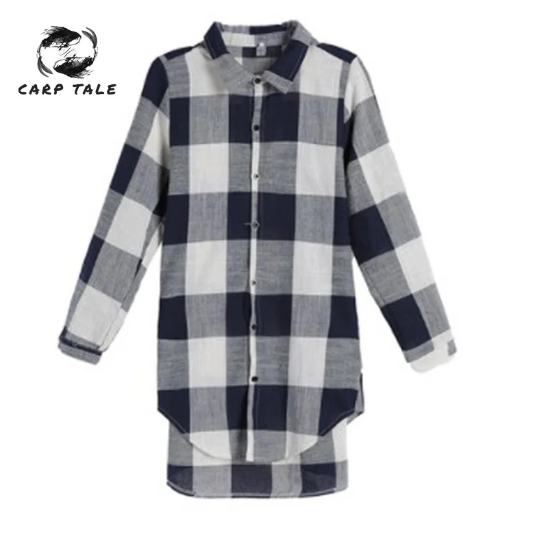 

Maternity Shirts Autumn Women Blouses Dress Check Casual Loose Tunic Shirt Dress Pregnant Pleated Plaid Maternity Plus Size
