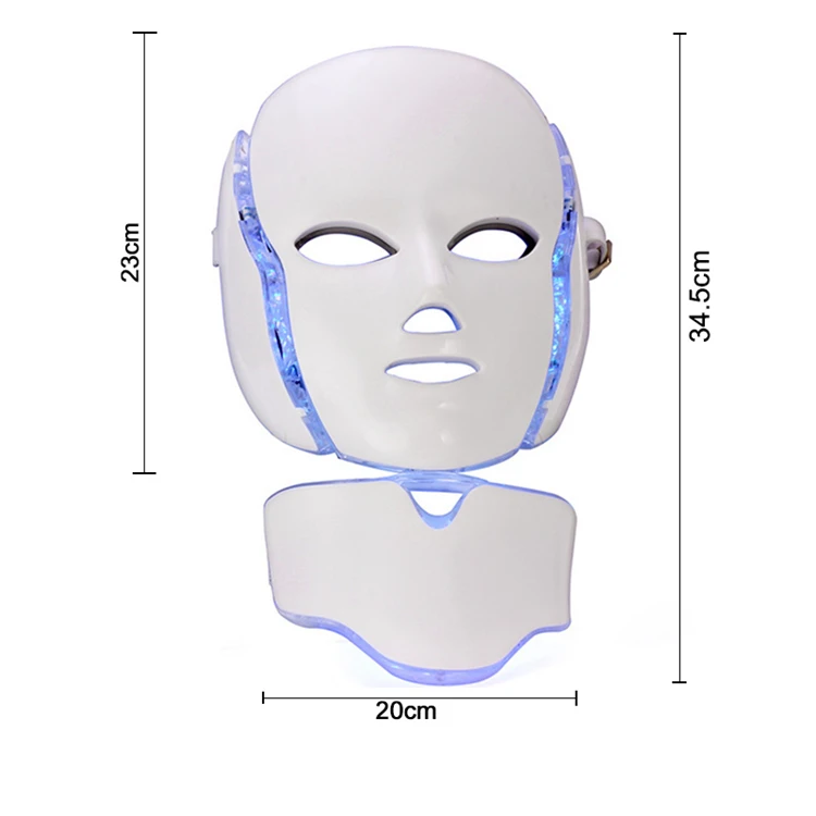 7 цветов светодиодный маска для лица машина фотонная терапия светильник омоложение кожи лица PDT уход за кожей маска для красоты с шеей
