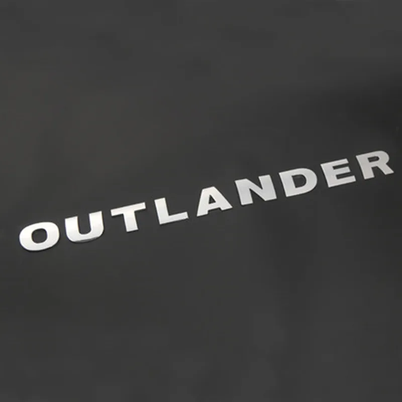 ABS Тонкий Outlander текст 3D письмо наклейка Накладка для Mitsubishi Outlander 2013 - Цвет: Silver