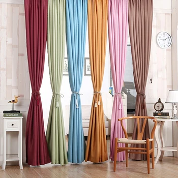 

High Quality Blackout Thermal Solid Window Curtai for bedroom window curtain 7 Colors Available Free Shipping NVIE