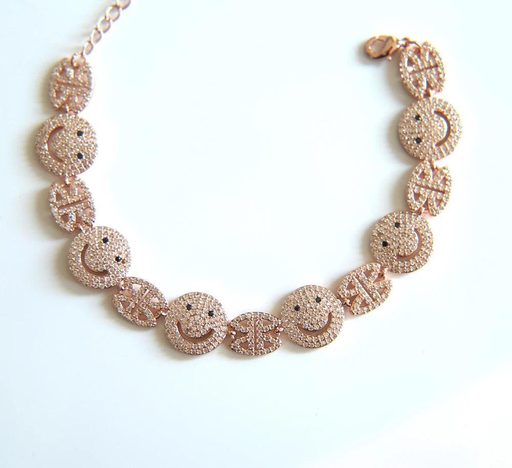 Женский браслет цепочка с подвеской смайлик|bracelets for|charm braceletchain bracelet |