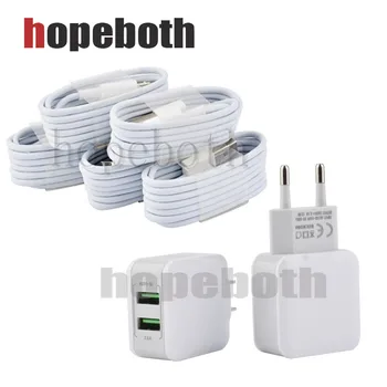 

2.5A Fast Charger Dual USB Wall Charger Adapter Universal Mobile Phone Charger With USB Cable For Samsung Xiaomi Tablet 10pc/lot