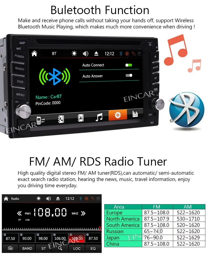 Perfect For Universal Car Double Din in Dash GPS Navigation with Touch Screen 2DIN Car DVD MP3 Player Bluetooth USB FM Free Back-up Cam 4
