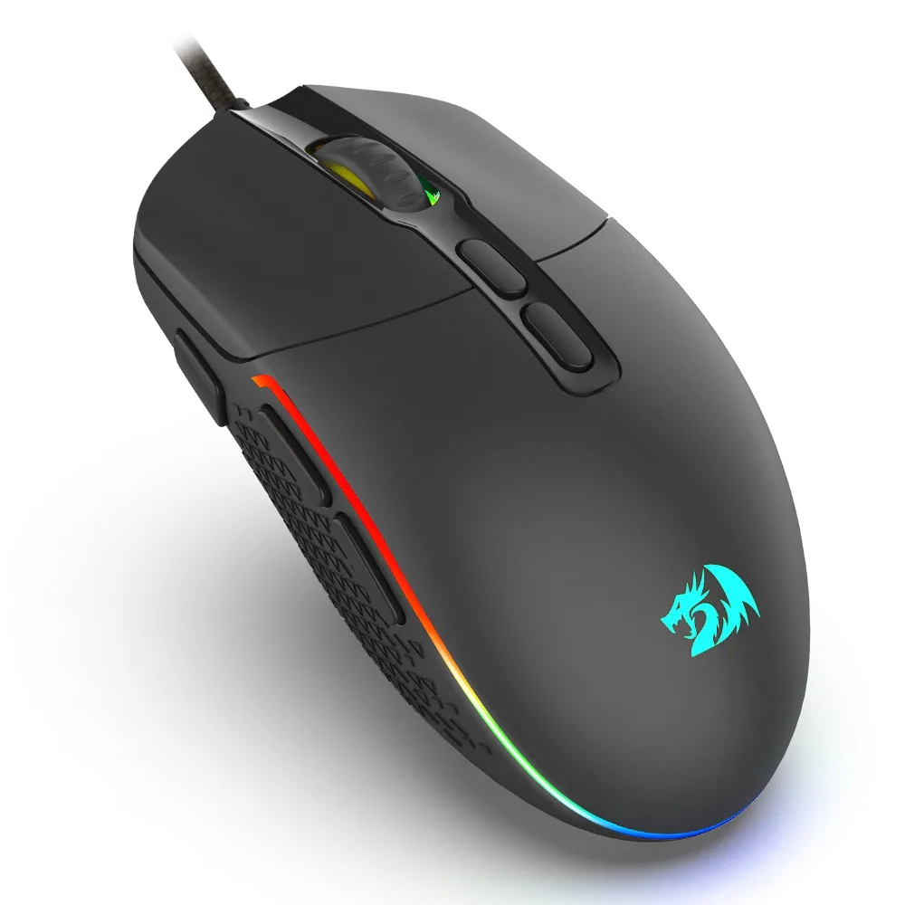 

Redragon INVADER 10000 DPI 7 Programmable Buttons Wired Optical Gaming Mouse RGB Backlit PC Computer MiceFire Button LOL