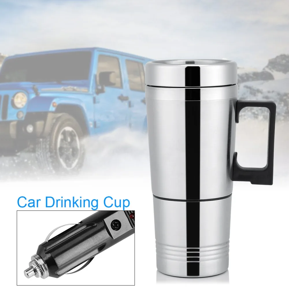 Электрический чайник, автомобильная нагревательная чашка из нержавеющей стали, Электрический чайник, кофе, чай, водонагреватель, адаптер прикуривателя, кипяток