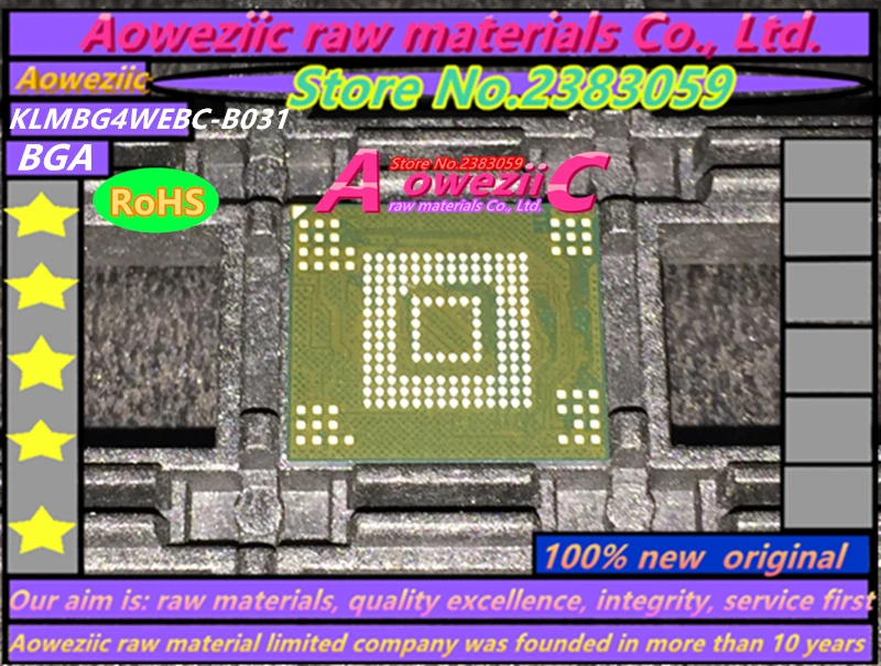 Aoweziic (1PCS) (2PCS) (5PCS) (10PCS) 100% new original KLMBG4WEBC-B031 BGA EMMC 32GB memory chip K