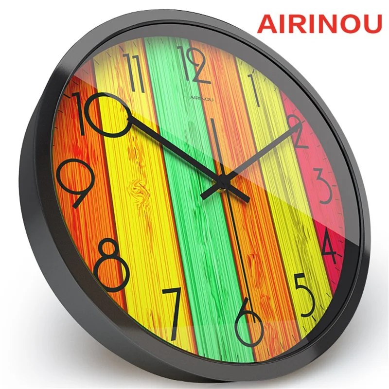 Buy Airinou Rainbow board design fun world large glass wall clock, living room