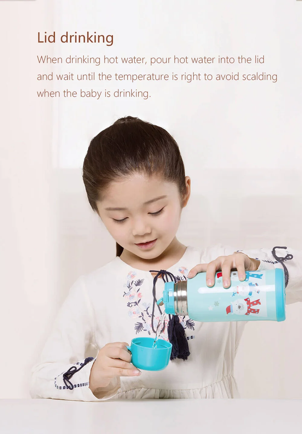 Viomi детский вакуумный термос, 590 мл, термос-чашка, 12 часов, Вакуумная бутылка с изоляцией, два способа питья, вакуумная колба