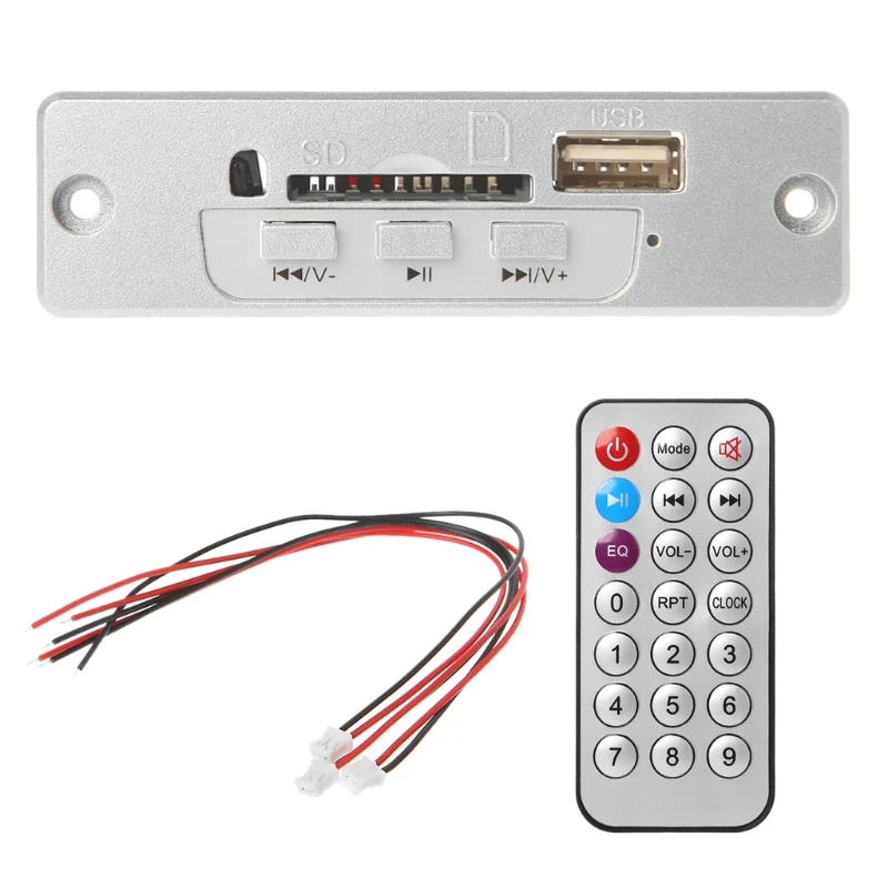

New DC 5V MP3 Decoder Board Built in 3W With Remote Control SD Card USB Player