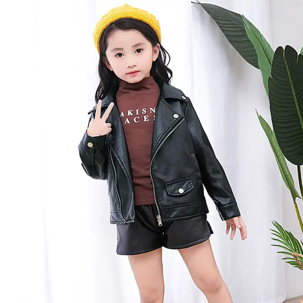 jaqueta de couro para crianças