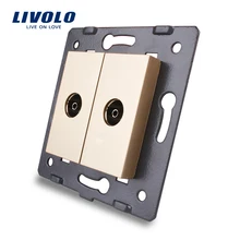 Livolo ЕС Стандартный, гнездо/разъем элемент, для продуктов DIY, 2 банды ТВ разъем/выход vl-c7-2v-13