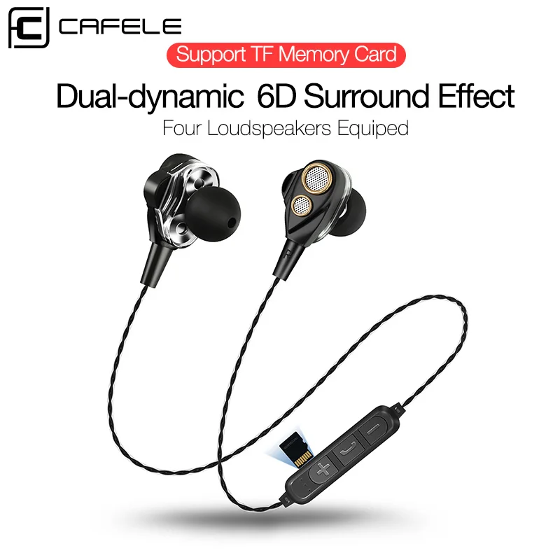 

CAFELE 6D Stereo In Ear Bluetooth Earphone Neckband Earphone High Fidelity Mega Bass Wireless Headset Noise Isolation