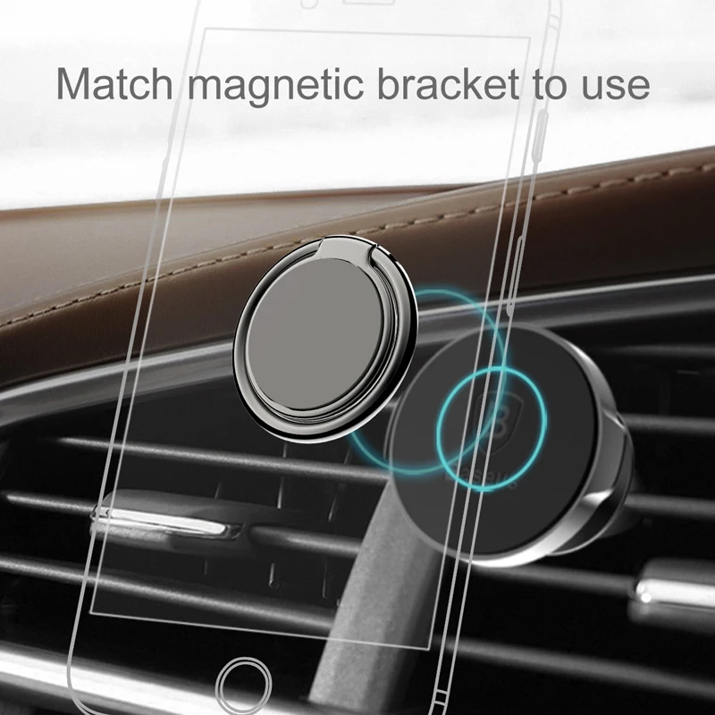 Baseus 360 Degree Metal Finger Ring Holder For iPhone X 8 Samsung S9 Tablet Phone Ring Holder For Phone Support Magnetic Holder