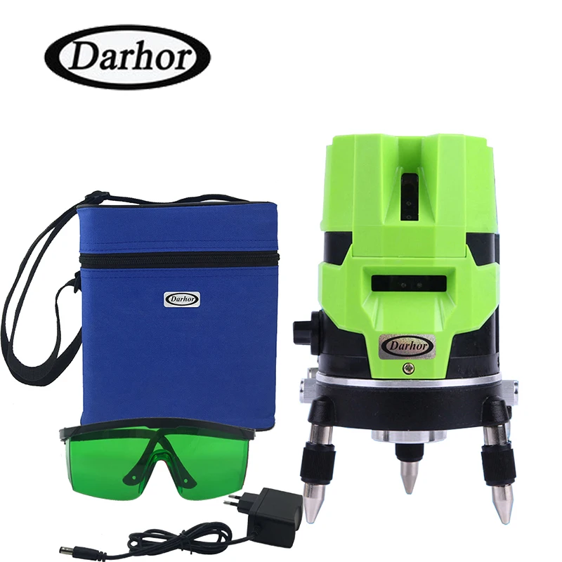2018 New Darhor Brand Laser Level Green Line 532nm 3 Lines 4 Points 360