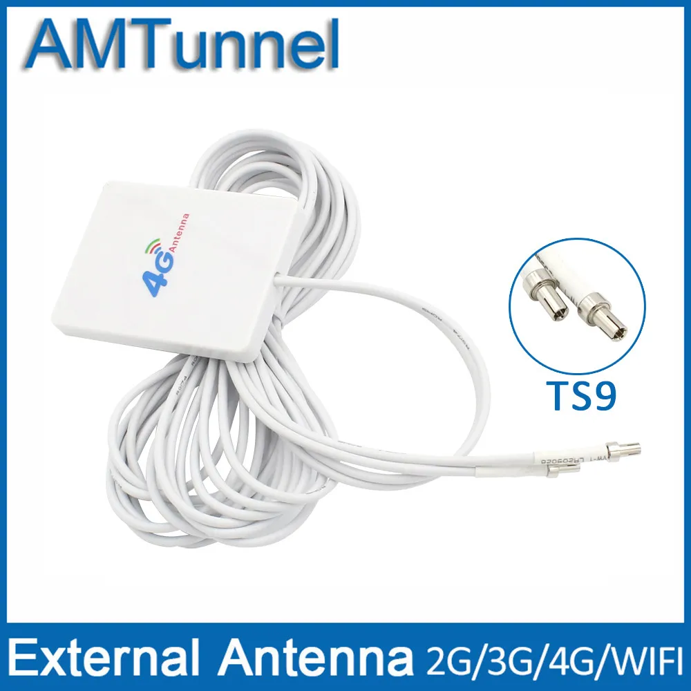 TS9 Connector 4g LTE Pannel Antenna Dual Slider Connector for Huawei 3G 4G LTE Router Modem Aerial 3 Meters Wire