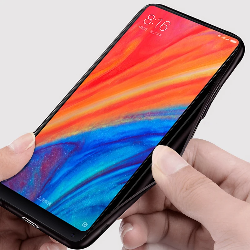 для Xiaomi mi mix 2s Чехол задняя крышка mix2s защитный чехол из ткани с силиконовыми