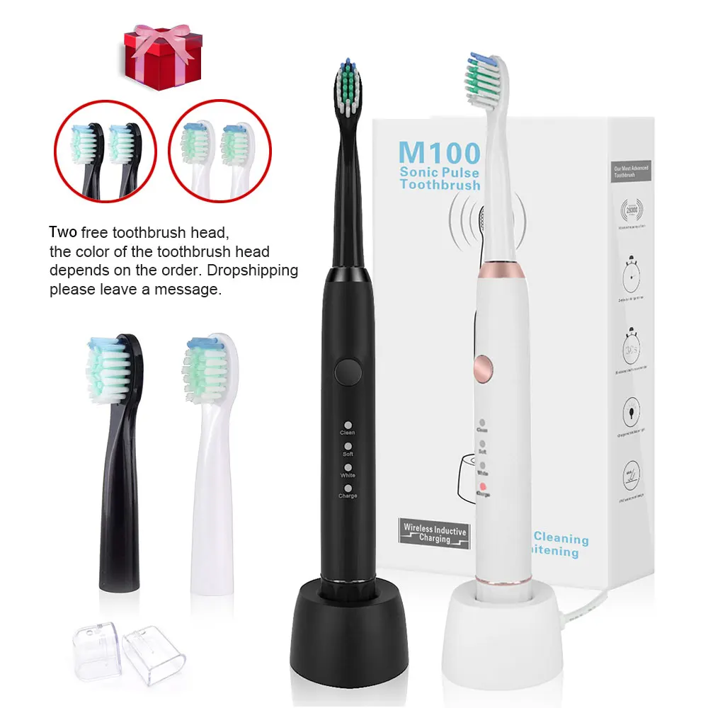 

2pcs Electric Toothbrush Toothbrush with 5 Modes Cleaning Advanced Safeguard Waterproof Oral Health Care 110-240V Sarmocare
