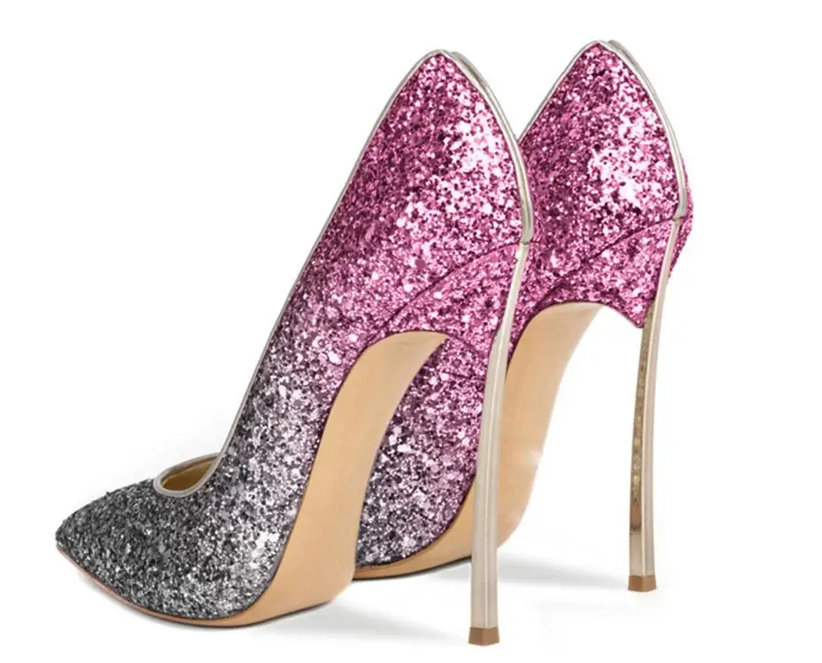 LoneLinecc Classics Mixed Colour PU Pointed Toe Shoes Slip-On StrangeStyle Women's Shoes Shallow big Size Pumps Women's Shoes