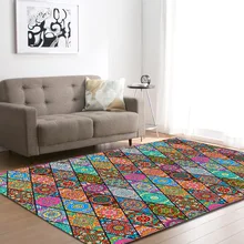 Красочные цветок, кристаллик Геометрические Цветочные деревянные современные коврики и ковры для дома гостиная меховой коврик спальня пол коврики йога