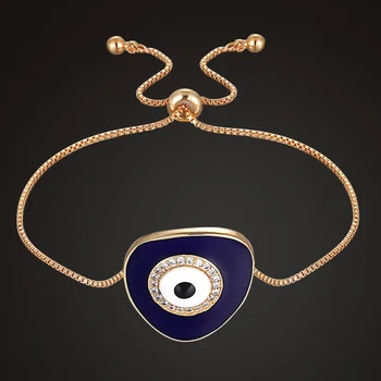 

Blucome Luxury Brand Adjustable Cubic Zircon Braceletes Fashion Enamel Hamsa Eye Bracelet charm hamsa bracelet&bangle accessory