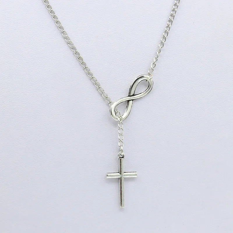 Cross Pendant Necklace Silver Plated 