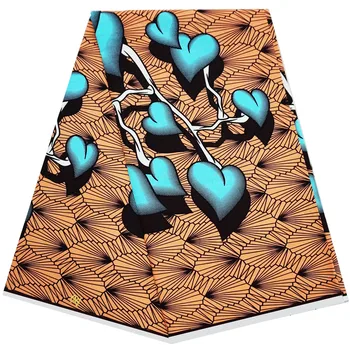 

New African Wax Prints Fabric 6 Yards dutch ankara wax printed pattern 100% cotton material