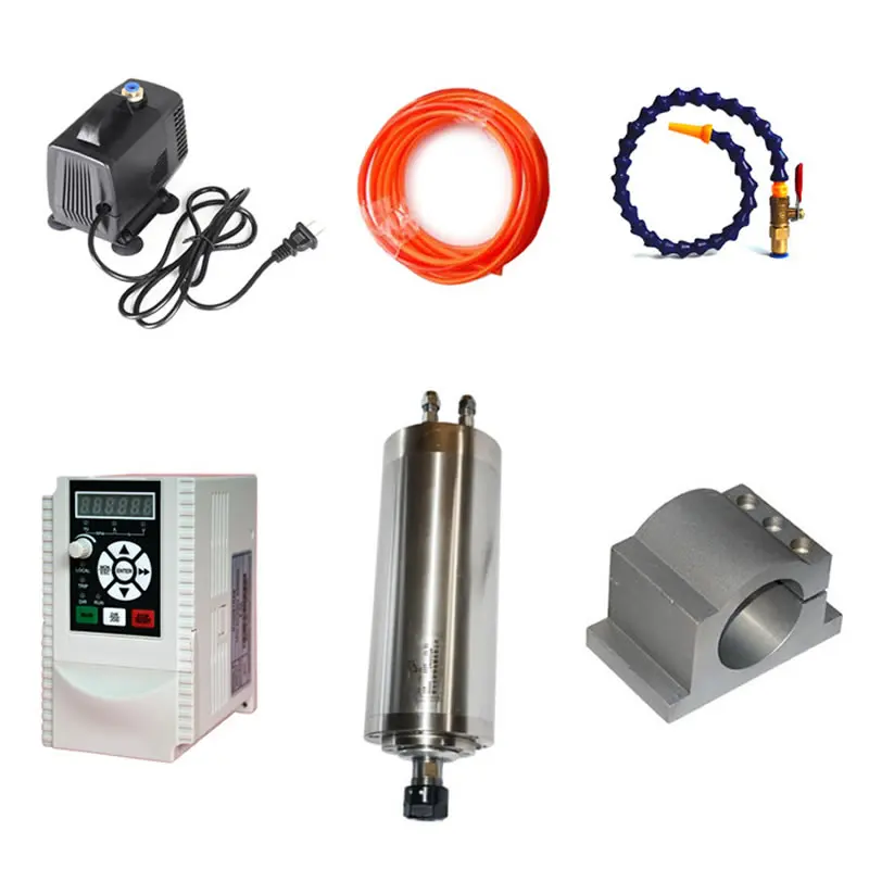 

DIY CNC Part Kit 80mm CNC Water Cooled Spindle Motor Clamp 800W 1.5KW Frequency Converter VFD Inverter 2.2KW 1.5KW