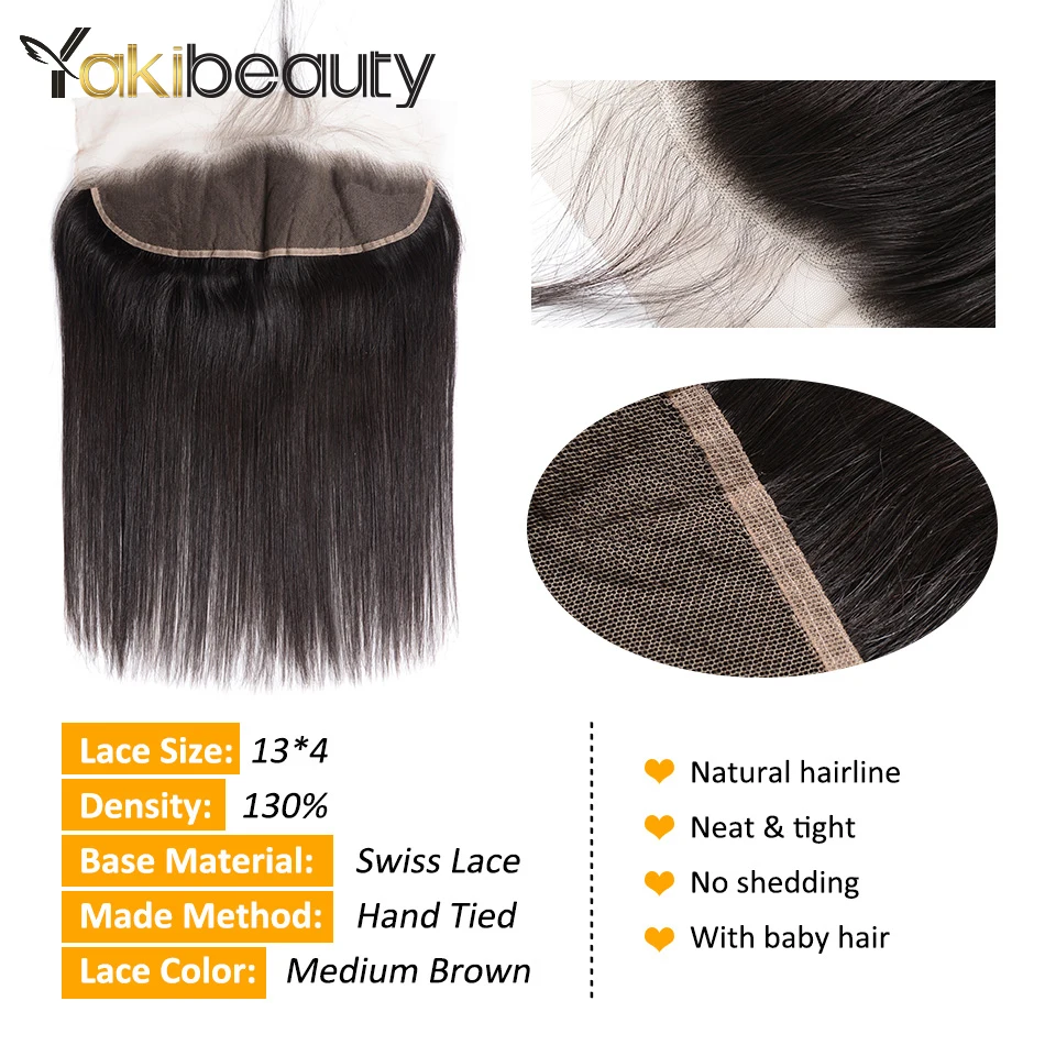 Indian Straight Hair 3 Bundles With Frontal 4x13 Remy Human Hair Bundles With Frontal Closure Natural Black Color Can Be Dyed  (2)