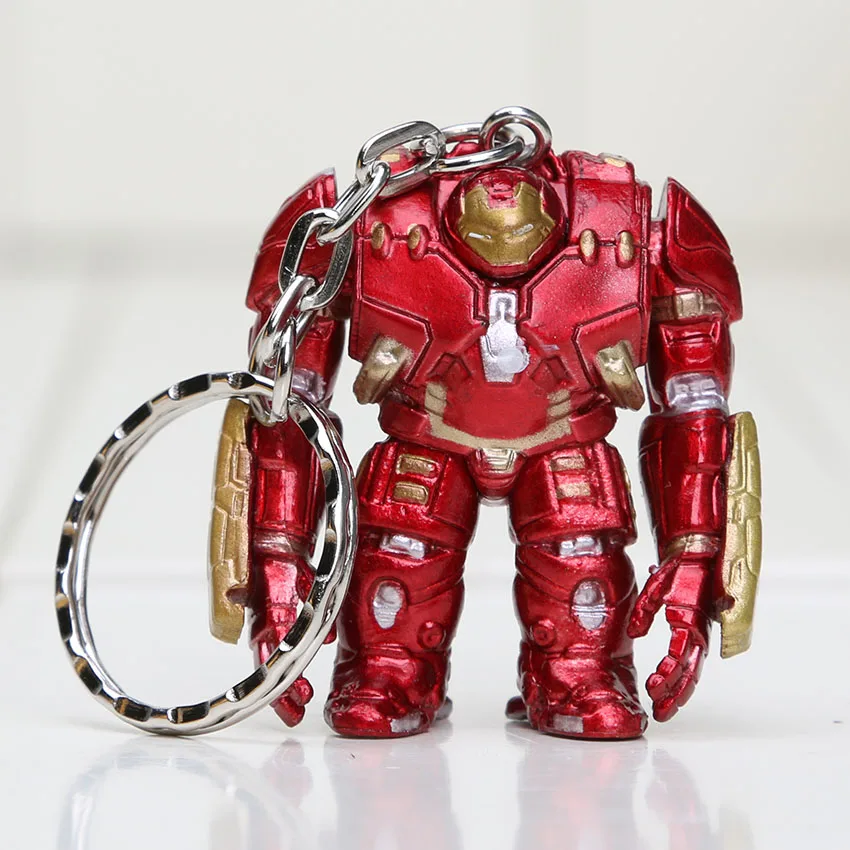 

10pcs/lot 4cm The Avengers infinity war hulk Hulkbuster keyring keychain pendant PVC Action Figure Toy